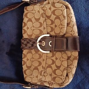 Coach Signature SohoLight Brown Monogram Purse